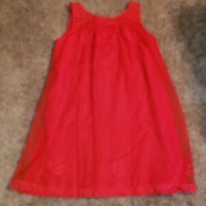 Vtg JC Penny Red Lace Overlay Short Gown sz S